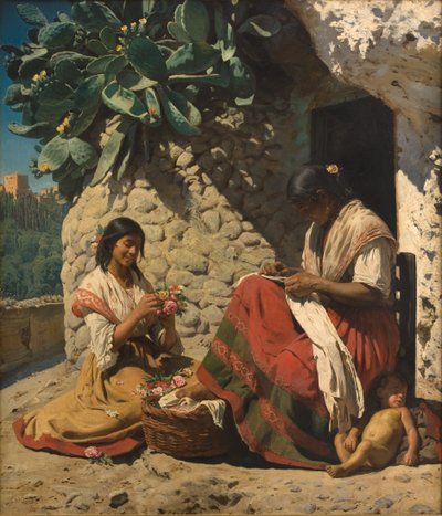 Två zigenarkvinnor utanför sin stuga. Spanien av Peder Severin Krøyer