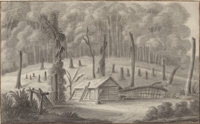 Kampong Tji Badak i Nederländska Ostindien av P.T. Bik (possibly)