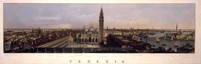 Vy över Markusplatsen, Venedig, graverad av F. Citerrio (färgad gravyr) av P. (after) Majocchi