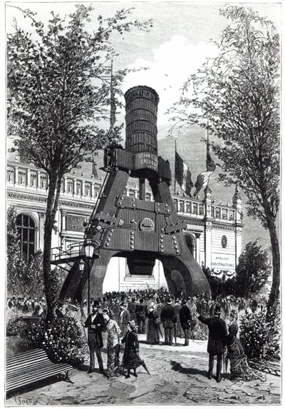 Universell utställning i Paris 1878: Le Creusot Power-hammaren i Champs-de-Mars, 1878 av P. Ferat