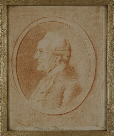 Wilhelm Friedrich Bach, 1782 (röd krita på papper) av P. Guelle or Gulle