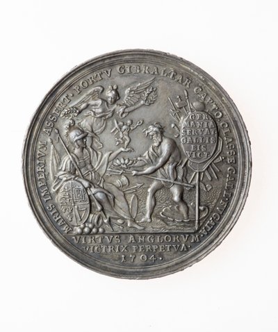 Medalj till minne av brittiska segrar, 1704 (silver) av P. H. Muller