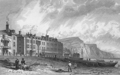 The York Hotel and Library, Sidmouth, 1832. av P. Heath
