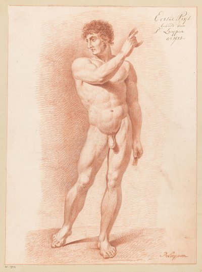 Stående manlig naken, sedd framifrån (1:a pris 1815) av P. Luypen