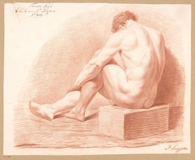 Sittande man naken, sedd bakifrån (2:a pris 1809) av P. Luypen
