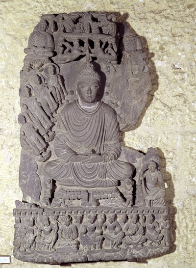 Sittande Buddha i meditation, 1:a-4:e århundradet av Pakistani School