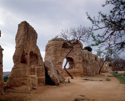 Utsikt över paleokristen nekropolis, 300-talet av Paleo Christian