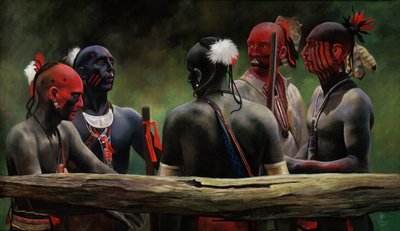 Upp mot stängslet, 2004 (pastell) av Pamela Patrick White