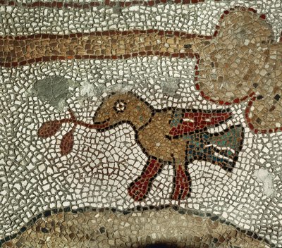 Duva med en olivkvist. Mosaik (mosaik) av Pantaleone Pantaleone
