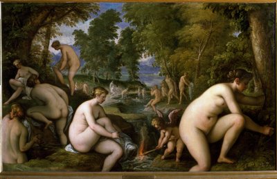 Amore letheo (Nakna kvinnor som badar) (Målning av Paolo  Fiammingo