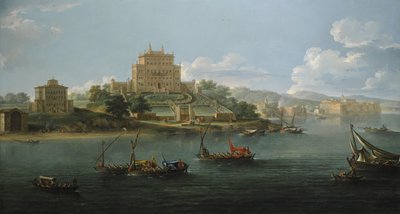 Utsikt över Villa Costaguti och Villa Pamphilj mellan Anzio och Nettuno. av Paolo Anesi