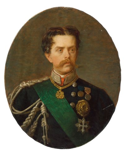 Porträtt av kung Umberto I av Italien 1844-1900. av Paolo, Bacchetti