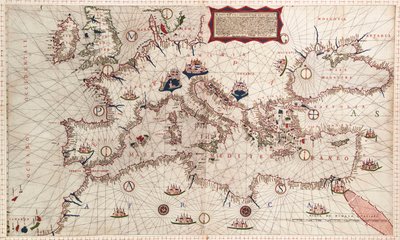 Karta över Medelhavet, Svarta havet och Kaspiska havet av Paolo Forlani
