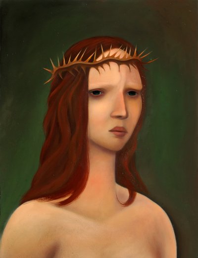 Ecce Homo, 2023 (olja på träpanel) av Paolo Perfranceschi