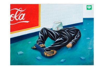 Mythologica n°5: Zeus, 2025 (olja på träpanel) av Paolo Perfranceschi