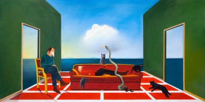 Terapin, 2021 (olja på träpanel) av Paolo Perfranceschi