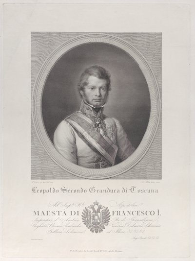 Ovalt porträtt av Leopold II, storhertig av Toscana, 1833., 1833. av Paolo Toschi