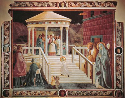 Presentation av Maria vid templet, av Paolo Uccello (1397-1475), katedralen i Prato av Paolo Uccello