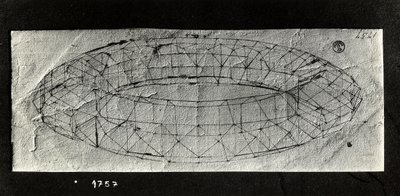 Studie av en "mazzocchio" (vadderad rullad bas på en huva) (penna och bläck på papper) av Paolo Uccello
