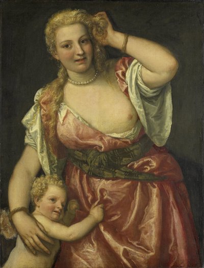 Venus och Amor av Paolo Veronese (workshop of)