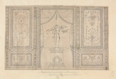 Staty av Amor i en väggnisch av Paolo Vincenzo Bonomini