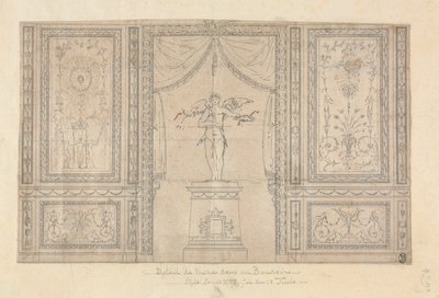 Staty av Amor i en väggnisch, sent 1700-tal. av Paolo Vincenzo Bonomini