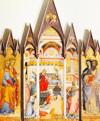 Altartavla av Jungfruns födelse av Paolo di Giovanni Fei (ca 1345-cirka 1411), tempera på trä av Paolo di Giovanni Fei
