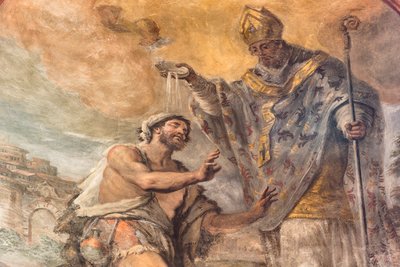 Fresker som skildrar Sankt Cataldos liv av Paolo di Matteis