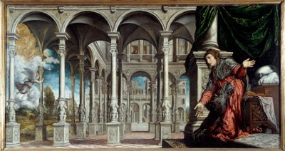 Tillkännagivande. Målning av Paris Bordon eller Bordone (1500-1571) av Paris Bordone