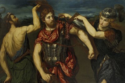 Perseus beväpnad av Merkurius och Minerva av Paris Bordone