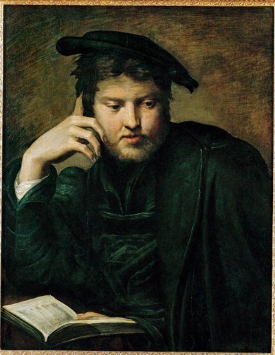 Man med bok, tidigt arbete ... av Parmigianino (1503 40)