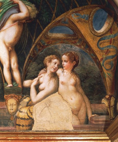Nymfpar, från myten om Diana och Actaeon av Parmigianino