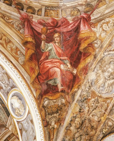 St Hilary av Poitiers av Francesco Mazzola, känd som Parmigianino (1503-1540), fresk, kyrkan San Giovanni Evangelista, Parma av Parmigianino
