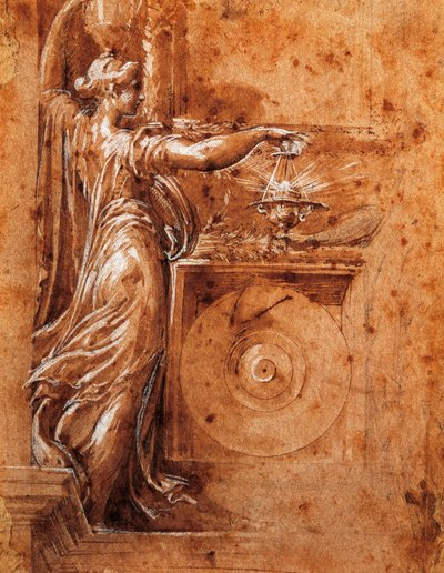 Studie av Jungfrun för den fristående kyrkan, av Francesco Parmigianino (1503-1540) av Parmigianino