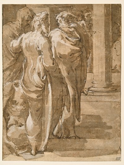 Healing of the Lame Man (?) av Parmigianino