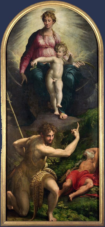 Madonna och barn med St. John och St. Jerome av Parmigianino