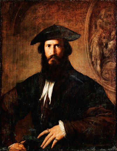 Porträtt av mannen Man målning av Francesco Mazzola Il Parmigianino dit Parmesanen (1503-1540) 1530-1531 Sön 100x70 cm Florens, Uffizigalleriet (Uffizi) av Parmigianino