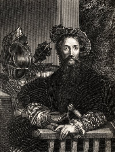 Christopher Columbus (1451-1506) (gravyr) av Parmigianino