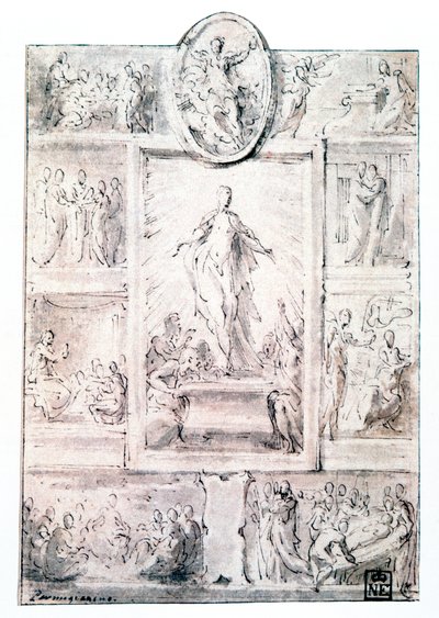 Kompositionsskiss, c1513-1540 av Parmigianino