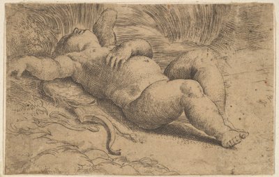 Cupid sover, 1500-talet. av Parmigianino