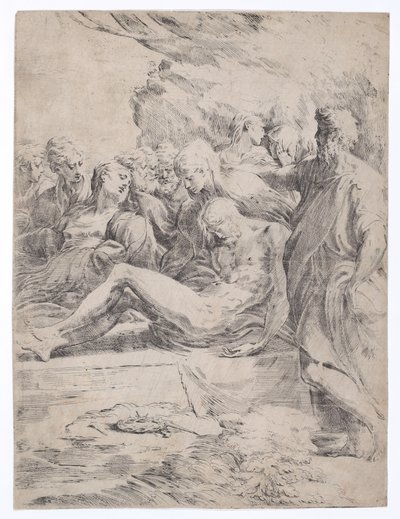 Gravläggning mot vänster, 1529-1530., 1529-1530. av Parmigianino