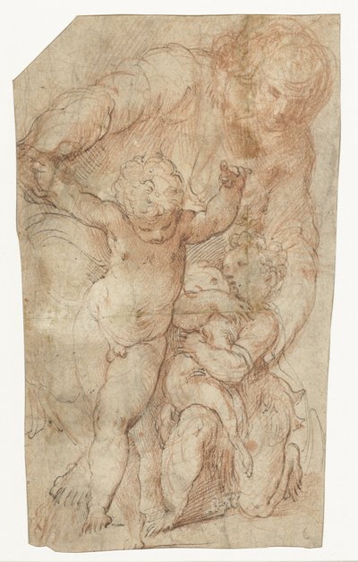 Madonna med Kristusbarnet och den lille Johannes Döparen av Parmigianino