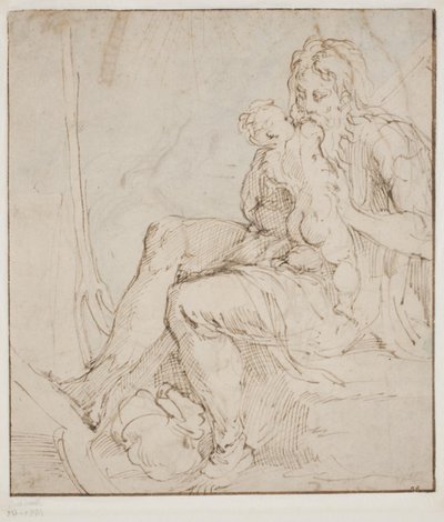 Saturnus/Kronos slukar ett av hans barn av Parmigianino