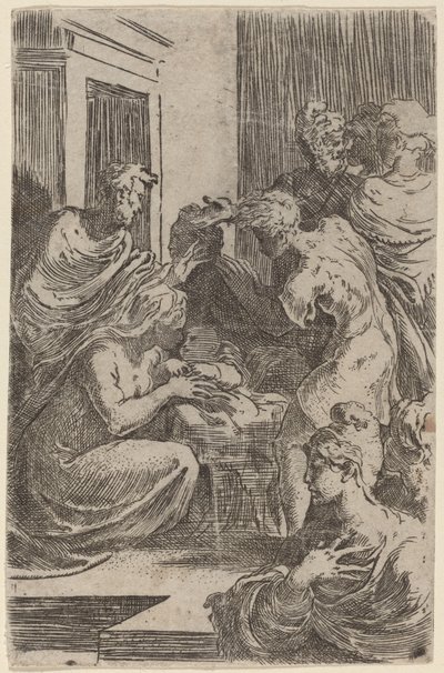 Tillbedjan av herdarna av Parmigianino