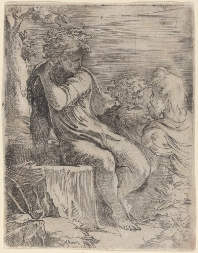Pojken och två gubbar av Parmigianino
