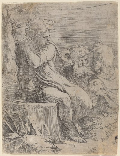 Pojken och två gubbar av Parmigianino