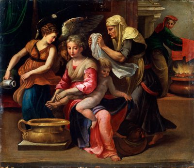 Barnets bad, 1500-talet. av Parmigianino