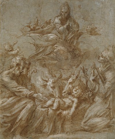 Kristi födelse, c1520-talet av Parmigianino