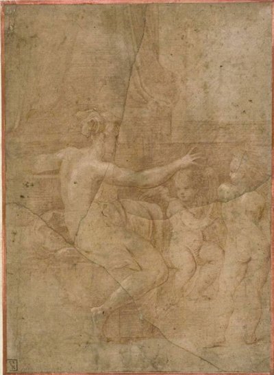 Venus med Amor och Putto av Parmigianino
