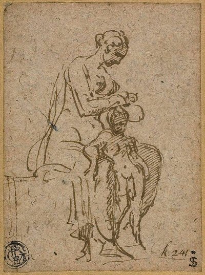 Kvinna avlusar ett barn av Parmigianino